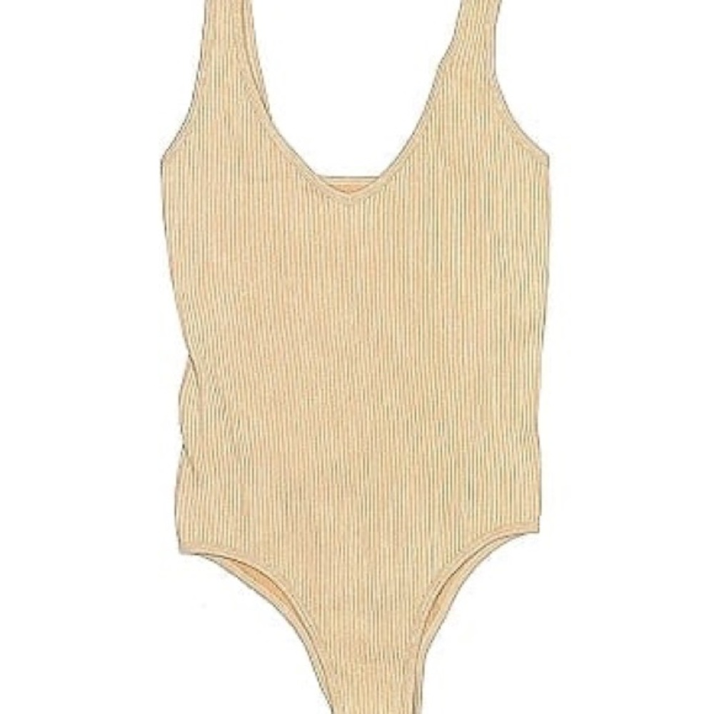 Cream Ribbed Bodysuit